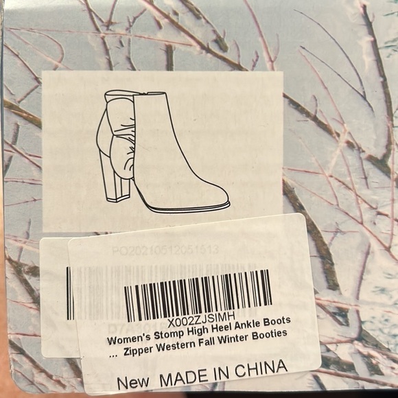 Women’s Boots Stomp Bootie High Heel Ankle Boots Tan Ruffle Zipper Size-6 NWT - Picture 4 of 4